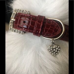 Statement Collar Croc Bling Hearts Med-Large